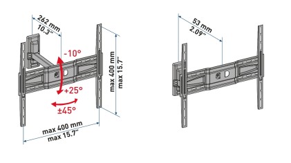 Supporto Monitor Parete Meliconi Cme Er400 Cme Er400 Fino A 65" Nero