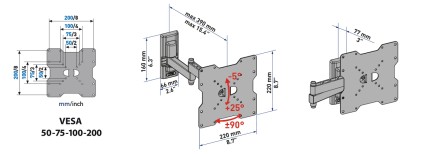 Supporto Monitor Parete Meliconi Edr 200 Flatstyle Flatstyle Edr 200 F
