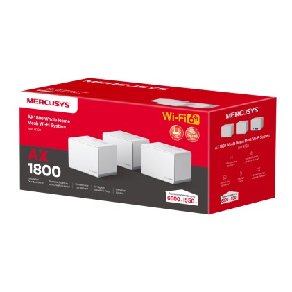 Mercusys Halo H70X (3-pack) Dual-band (2.4 GHz/5 GHz) Wi-Fi 6 (802.11ax) Bianco Interno