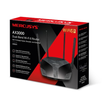Mercusys MR80X router wireless Gigabit Ethernet Dual-band (2.4 GHz/5 GHz) Nero