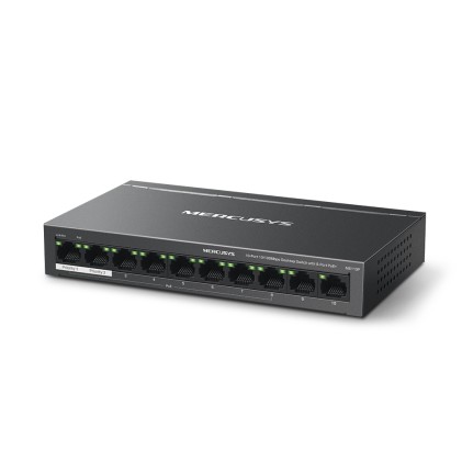Mercusys MS110P switch di rete Gestito Fast Ethernet (10/100) Supporto Power over Ethernet (PoE) Nero