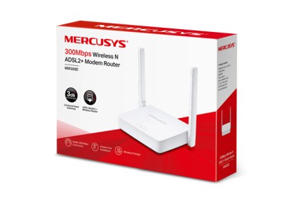 Router Adsl2+ Wifi 300Mbps 3P 10/100 Lan 2 Antenne Esterne