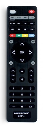 Metronic 495325 telecomando DVD/Blu-ray, SAT, TNT, TV Pulsanti