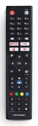 Metronic 495352 telecomando IR Wireless TV Pulsanti