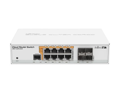 Mikrotik Switch Cloud 112-8P-4S-In, 8 Porte Gigabit Poe, 4Xsfp, Cpu 400Mhz, Ram 128Mb