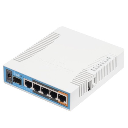 MIKROTIK MT RB962UiGS-5HacT2HnT hAP ac RouterOS L4 128MB RAM 5xGig LAN 2.4/5GHz 802.11ac 1xUSB 1xSFP