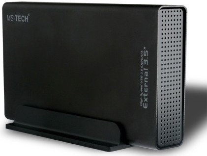 Box 3,5  MS-TECH LU-379ps IDE/SATA-USB2.0 Black ALU