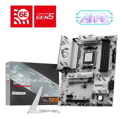 Msi Mb B850 Gaming Plus Wifi6E,Am5,4Ddr5,2Pci-Ex16,1Pci-Ex1,2M.2,4Sata3,5Usb 10G,6Usb 5G,4Usb2