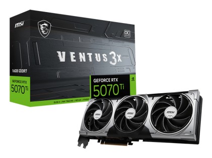 RTX 5070 TI 16G V3XO - MSI VGA GEFORCE RTX 5070 TI, RTX 5070 Ti 16G VENTUS 3X OC, 16GB GDDR7, HDMI/DP*3, TRIPLE FAN, OC