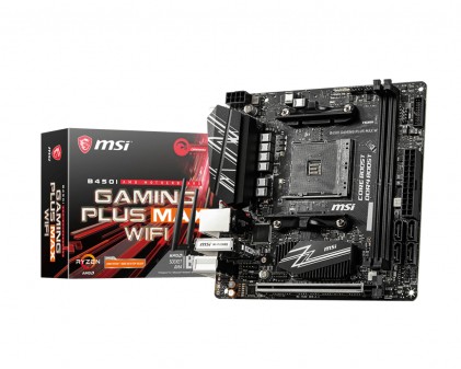 MSI B450I GAMING PLUS MAX WIFI AM4 Socket up to 3rd Gen AMD mini ITX MB 2xDIMM 64GB Max 1xPCI-e 1xM.2 WLAN BT 6xUSB3.2 DP HDMI 3YW