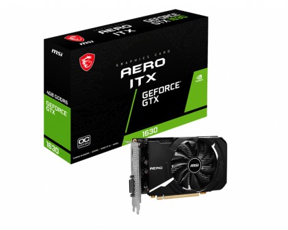 Msi Vga Geforce Gtx 1630, Gtx 1630 Aero Itx 4G Oc, 4Gb Gddr6, Dvi/Dp/Hdmi, At