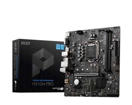 Msi Mb H510M Pro, Lga 1200, 2Ddr4, 1Pci-Ex16, 2M2, 4Sata3 Comet, Rocket Lake