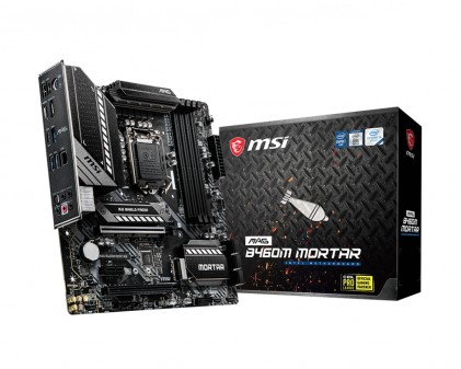 MSI MAG B460M MORTAR Socket 10th gen Intel 1200 mATX MB 4x DDR4 up to 2933 MHz 6x SATA 6Gb/s 2x M.2 7x USB 3.2