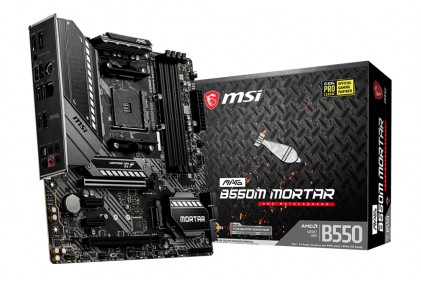 MSI MAG B550M MORTAR AMD Socket AM4 4xDDR4 up to 128GB 1xPCIe 3.0/ 4.0 x16 AMD CrossFire 6x SATA 6Gb/s 2xM.2 slots