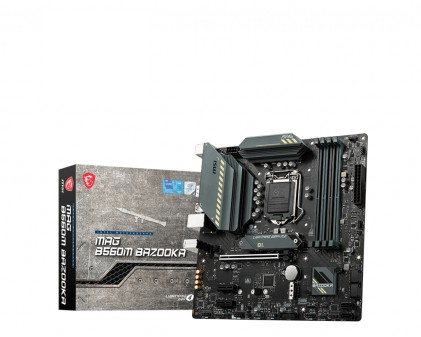 Msi Mb Mag B560M Bazooka, Lga 1200, 4Ddr4, 1Pci-Ex16, 2M2, 6Sata3 Comet, Rocket Lake