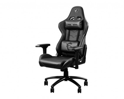 Msi Gaming Chair Mag Ch120I Ecopelle, Cuscino Cervicale E Lombare, Completamente Regolabile, Base In  Metallo, Colore Nero