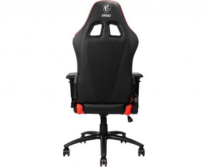 Msi Gaming Chair Mag Ch120 Ecopelle, Cuscino Cervicale E Lombare, Completamente Regolabile, Base In Metallo, Colore Nero/Rosso