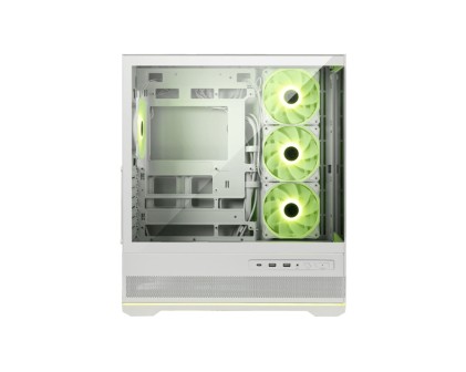 Msi Case Bianco, 2 Usb, 1 Type-C, 3X120Mm Argb Reverse Blade Fan, 1X120Mm Argb Fan, Argb+Pwm Control