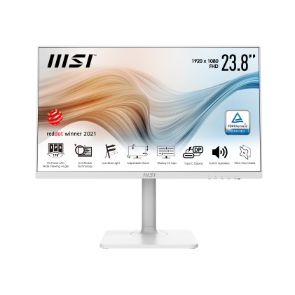 MSI Modern MD241PW 23.8inch IPS FHD 16:9 75Hz 1000:1 250cd/m2 5ms HDMI USB type C Pivot White