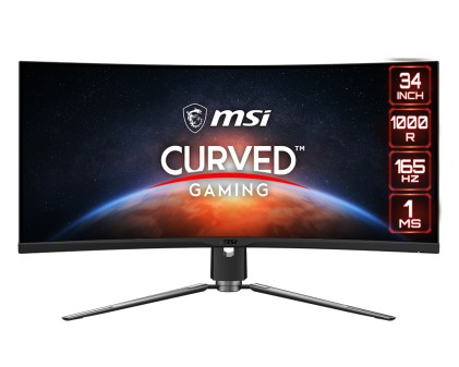 Msi Monitor Curvo 34 Led Va 21:9 Wqhd, 1Ms 165Hz, 1000R, Dp/Hdmi, Multimediale, Rgb
