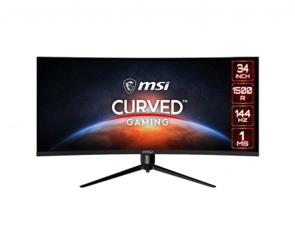 Msi Monitor Curvo 34 Led Va 21:9 Uwqhd, 1Ms 144Hz, 300 Cdm, 1500R, Rgb, Pivot, Dp/Hdmi