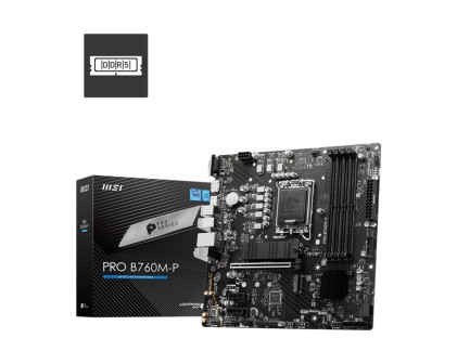 Msi Mb B760, Pro B760M-P, Lga 1700, 4Ddr5, 1Pci-Ex16, 2Pci-Ex1, 2M.2, 4Sata3
