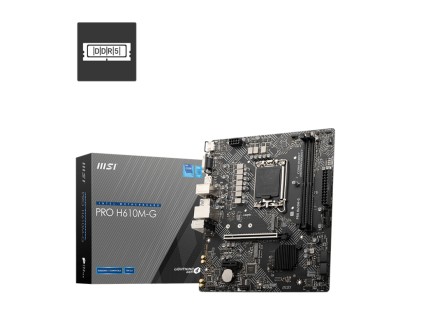 Msi Mb H610, Pro H610M-G Ddr5, Lga 1700, 2Ddr5,1Pci-Ex16,1Pci-Ex1,2M.2, 4Sata3