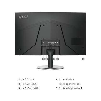 Msi Monitor Curvo 23,6 Led Va 16:9 Fhd, 1Ms