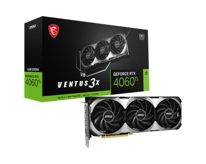 Msi Vga Geforce Rtx 4060 Ti 16Gb, Rtx 4060 Ti Ventus 3X 16G Oc, 16Gb Gddr6, Dp*3/Hdmi, Atx, Triple Fan