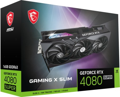 Msi Vga Geforce Rtx 4080 Super, Rtx 4080 Super 16G Gaming X Slim, 16Gb Gddr6X, Dp*2/Hdmi*2, Atx, Tri