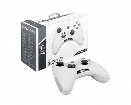 Msi Controller Gaming Force Gc20  V2 White Wired Usb, Cavo 2Mt