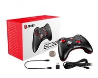 Msi Controller Gaming Force Gc30 Wireless/Wired Usb, Cavo 2Mt, Pc-Ps3-Android, Colore Nero