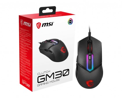 Msi Mouse Gaming Clutch Gm30 Led Rgb Sensore Ottico Max Dpi 6200