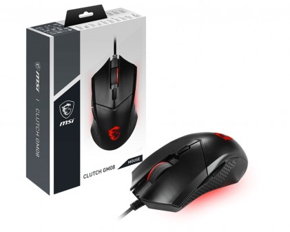 MSI Clutch GM08 mouse USB tipo A Ottico 4200 DPI Ambidestro
