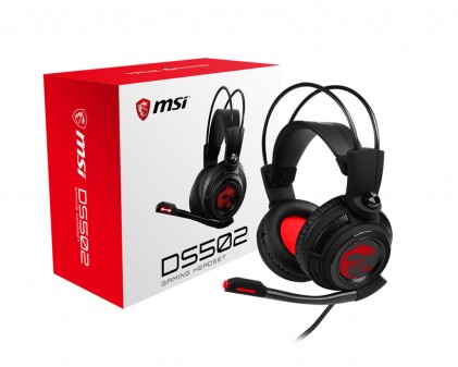 Msi Cuffie Headset Gaming Ds502, Virtual 7.1 Surround, Usb In-Line Controller, Microfono Retrattile,
