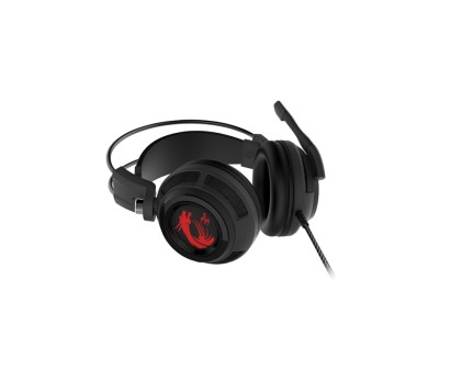 Msi Cuffie Headset Gaming Ds502, Virtual 7.1 Surround, Usb In-Line Controller, Microfono Retrattile,