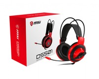 Msi Cuffie Headset Gaming Ds501, In-Line Controller, Microfono Regolabile