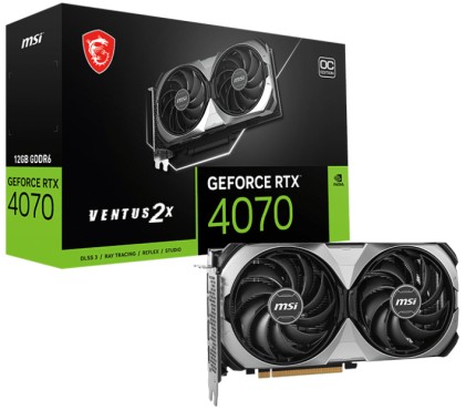 VGA MSI GeForce&reg; RTX 4070 12GB Ventus 2X E1 12G OC