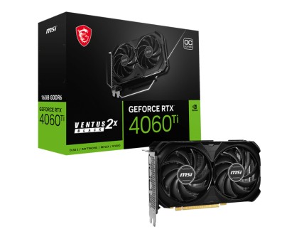 MSI GEFORCE RTX 4060 TI VENTUS 2X BLACK 16G OC scheda video NVIDIA 16 GB GDDR6