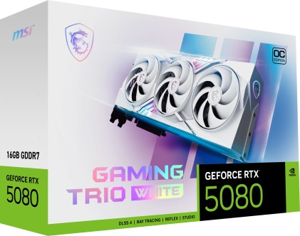MSI GAMING GEFORCE RTX 5080 16G TRIO OC WHITE scheda video NVIDIA 16 GB GDDR7