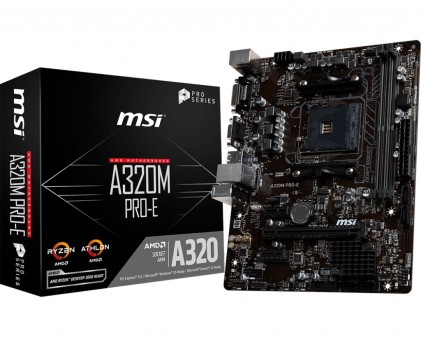 Mb Msi A320M Pro-E Am4 Ryzen 2D4 4S3 6U3 Pcie Gblan V/D