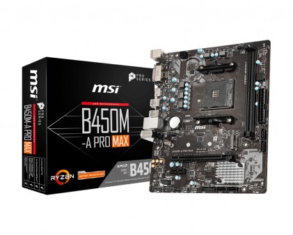 Mb Msi B450M-A Pro Max Am4 Ryzen 2D 6S3 1M.2 6U3 Pcie Gblan D/H Raid