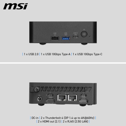 Pc Msi Cubi Nuc U5 3 16G 512Gb W11P U5-322 Ssd M.2 Ddr5 Wifi7 Vesa
