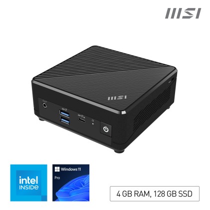 Pc Msi Cubi N200 4Gb 128Gb W11P 2Y N200 H/Dp 4K Usbc 2U3.2 M2 1*2,5