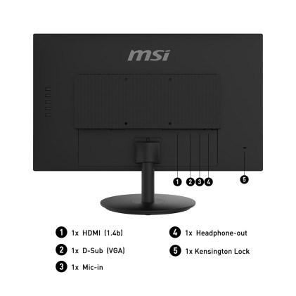 Mon 23,6"Ips Hdmi Vga Led 16:9 Mm Msi Pro Mp242 5Ms Fhd Black