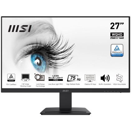 Mon 27" Va Hdmi Dp 2K Bk Mm Msi Pro Mp273Qv Black 16:9