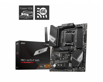 Mb Msi X670-P Wifi Am5 Ryzen 7 Ddr5 4D5 6S3 U3.2 4M.2 Gblan Raid H/Dp