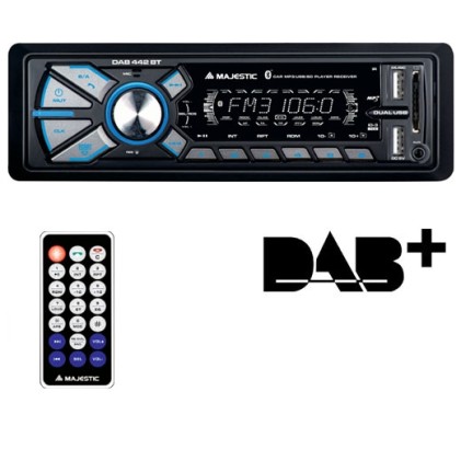 Majestic Autoradio Mechless SD-442 DAB+ BT/RDS/2xUSB/AUX Nero