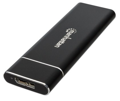 MANHATTAN 130455 Manhattan SSD M.2 NGFF drive enclosure to USB-A 3.0, aluminum