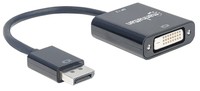 MANHATTAN DisplayPort 1.2a to DVI-D Adapter DisplayPort 1.2a Male to DVI-D Female Active 23cm-9inch Black